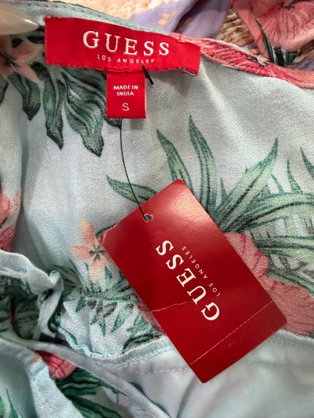 Guess Tropical Vacation Ruffled Faux
Wrap High Low Midi Dress S - Picture 8 of 9